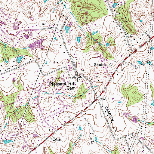 Topographic Map of Pleasant Hill Cemetery, KY