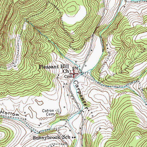 Topographic Map of Pleasant Hill Church, KY