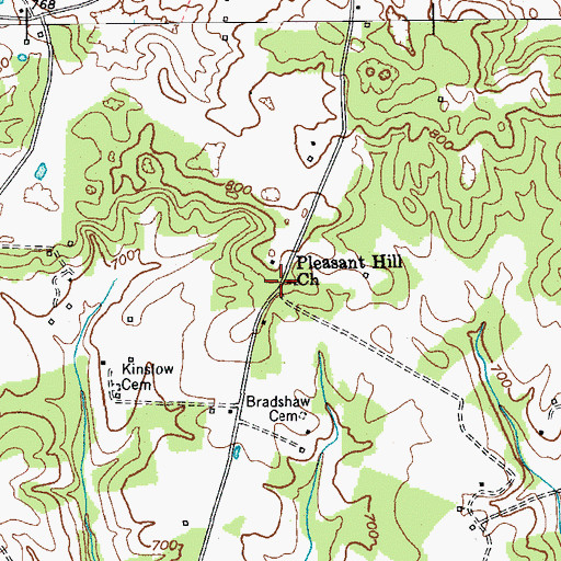 Topographic Map of Pleasant Hill Church, KY