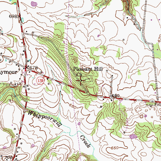 Topographic Map of Pleasant Hill Church, KY