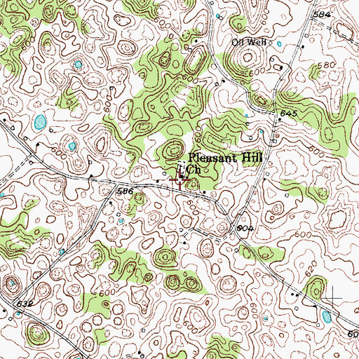 Topographic Map of Pleasant Hill Church, KY