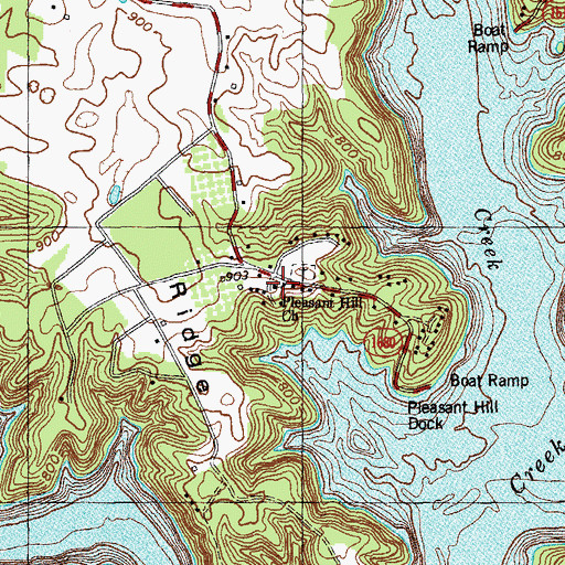 Topographic Map of Pleasant Hill Common Church, KY