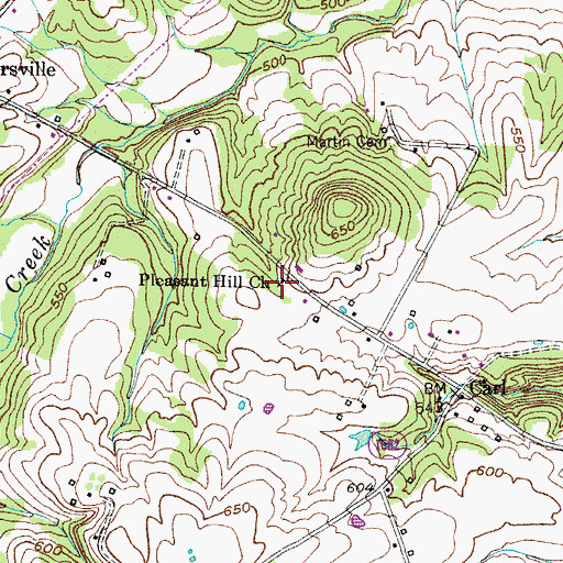 Topographic Map of Pleasant Hill Baptist Church, KY