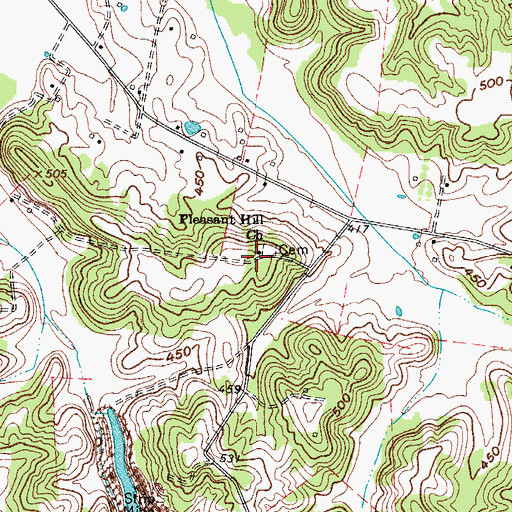 Topographic Map of Pleasant Hill Church, KY
