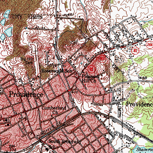 Topographic Map of Pleasant Hill Church, KY