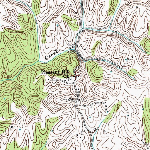 Topographic Map of Pleasant Hill Church, KY
