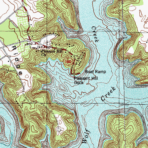 Topographic Map of Pleasant Hill Dock, KY
