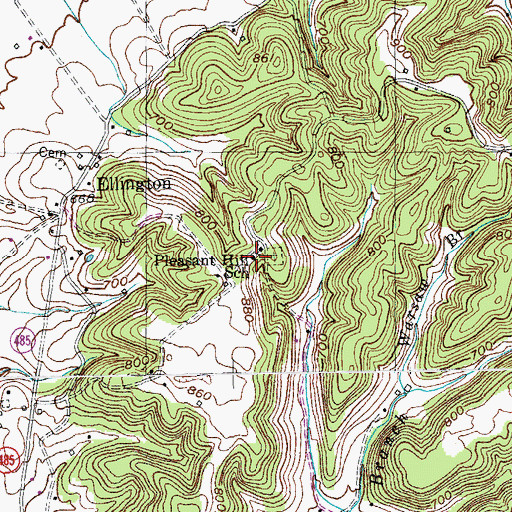 Topographic Map of Pleasant Hill School, KY