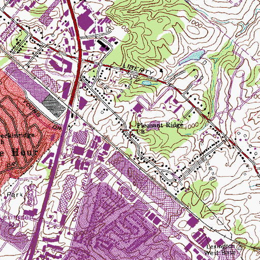 Topographic Map of Pleasant Ridge Church, KY