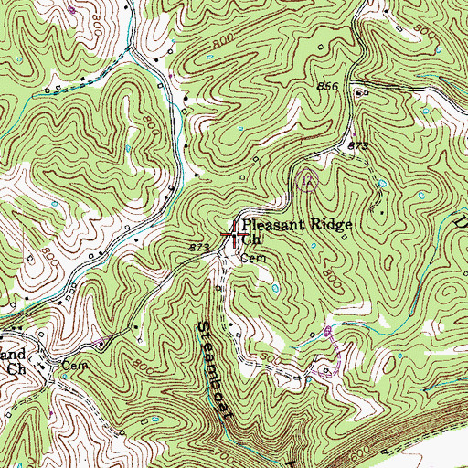 Topographic Map of Pleasant Ridge Church, KY
