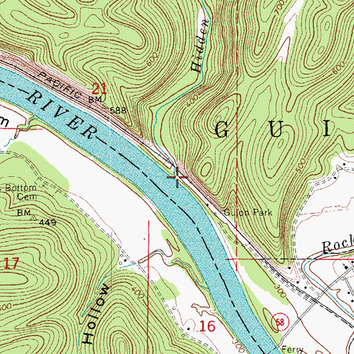 Topographic Map of Hidden Creek, AR