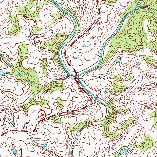 Topographic Map of Pleasant Run, KY