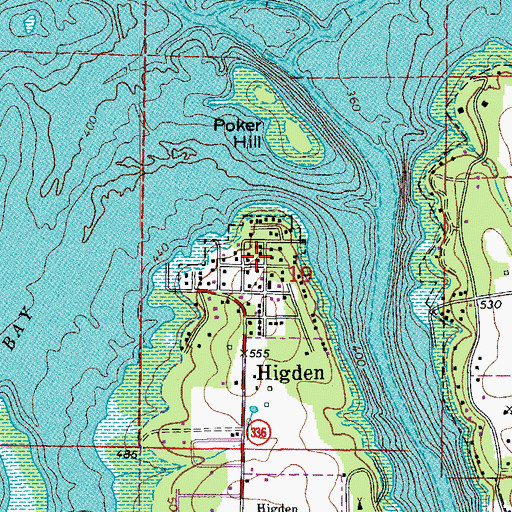 Topographic Map of Higden, AR