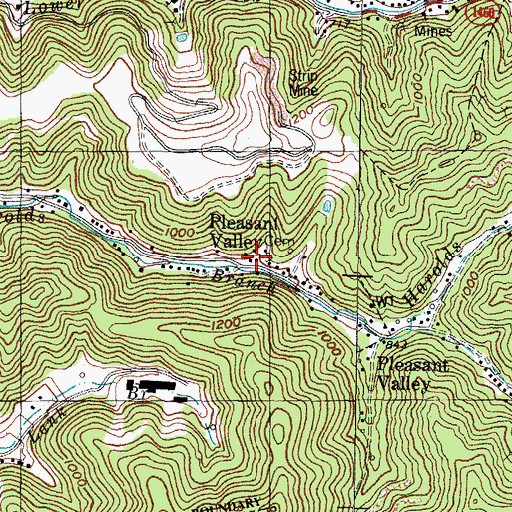 Topographic Map of Pleasant Valley, KY