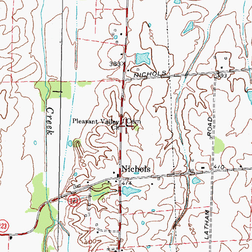 Topographic Map of Pleasant Valley Church, KY