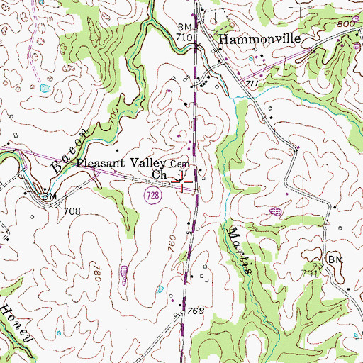 Topographic Map of Pleasant Valley Church (historical), KY