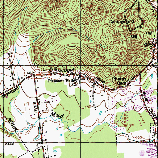 Topographic Map of Pleasant Valley Church, KY