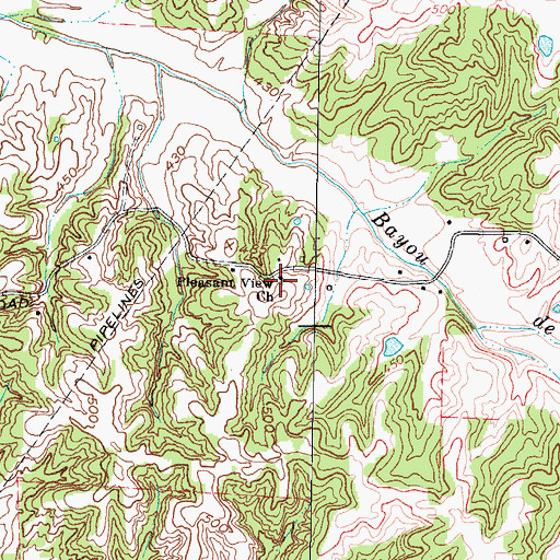 Topographic Map of Pleasant View Church, KY