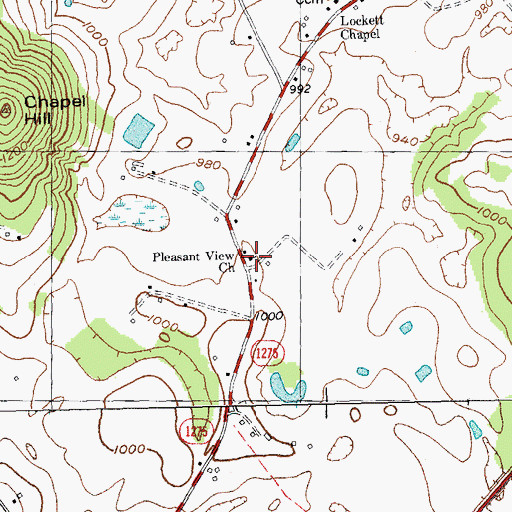 Topographic Map of Pleasant View Church, KY