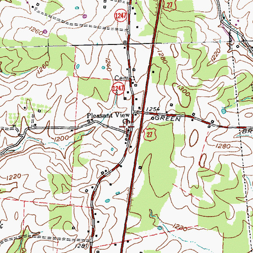 Topographic Map of Pleasant View Church, KY