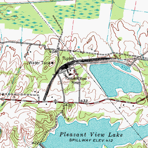 Topographic Map of Pleasant View Mine, KY