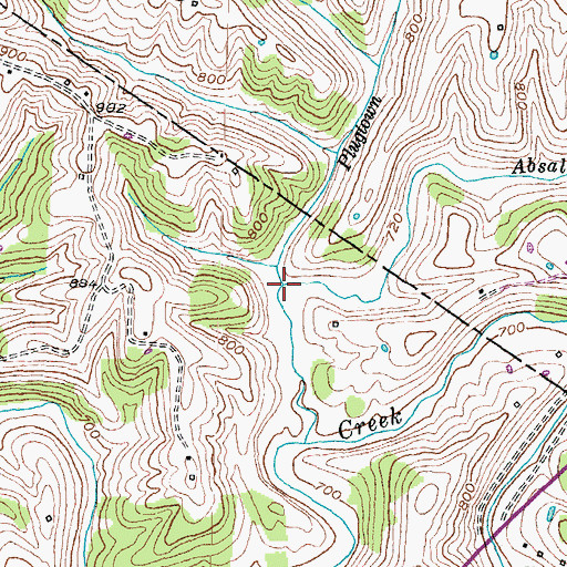 Topographic Map of Plugtown Branch, KY