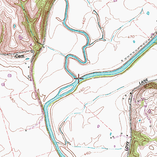 Topographic Map of Plum Creek, KY