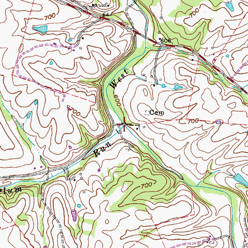 Topographic Map of Plum Run, KY