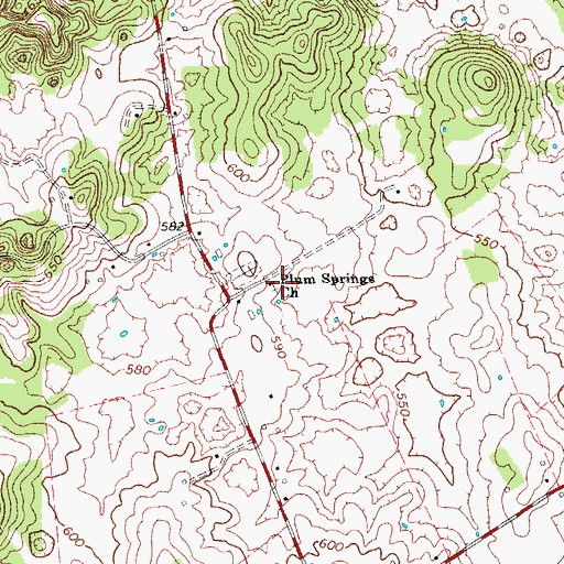 Topographic Map of Plum Springs Church, KY