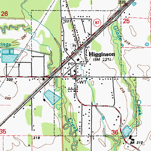 Topographic Map of Higginson, AR