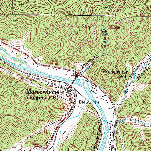 Topographic Map of Plymale Branch, KY