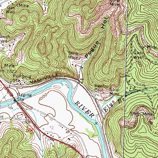 Topographic Map of Pogue Hollow, KY