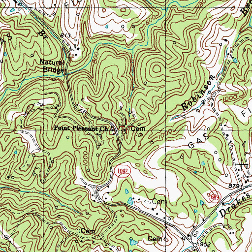 Topographic Map of Point Pleasant Church, KY