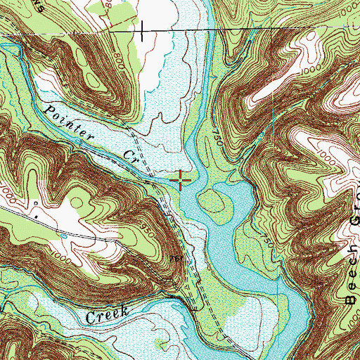 Topographic Map of Pointer Creek, KY