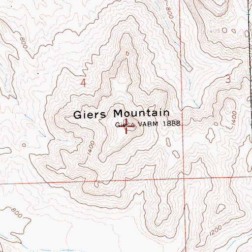 Topographic Map of Giers Mountain, AZ
