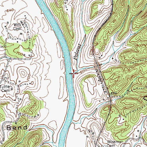 Topographic Map of Polecat Creek, KY
