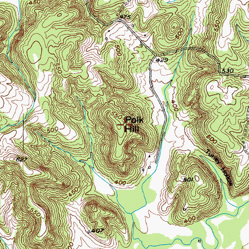Topographic Map of Polk Hill, KY
