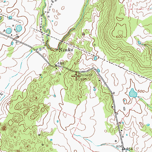 Topographic Map of Pollard Cemetery, KY