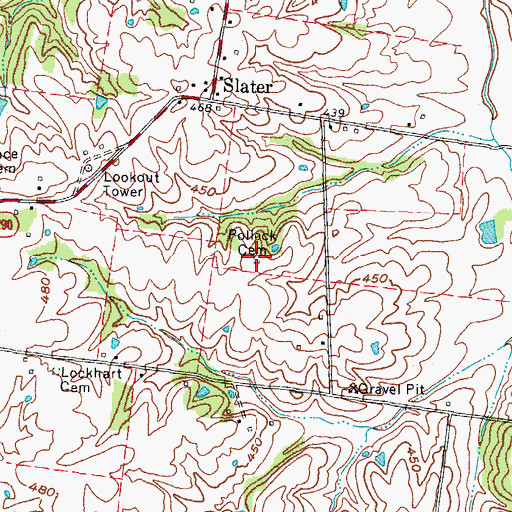 Topographic Map of Pollock Cemetery, KY