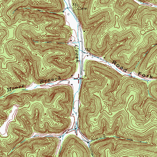 Topographic Map of Polly Moore Branch, KY