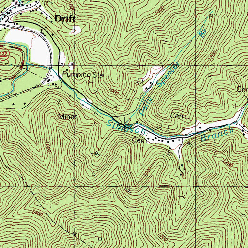 Topographic Map of Polly Spencer Branch, KY