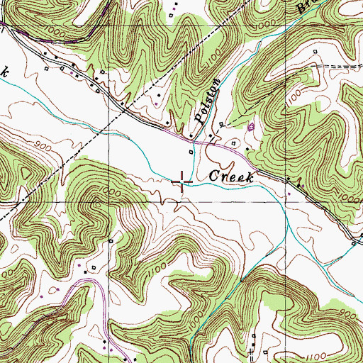 Topographic Map of Polston Branch, KY