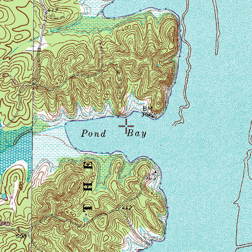 Topographic Map of Pond Bay, KY