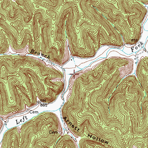 Topographic Map of Pond Branch, KY