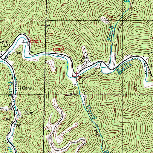 Topographic Map of Pond Branch, KY