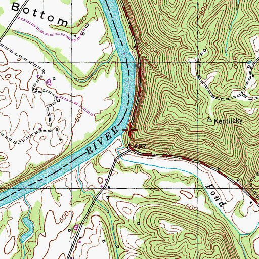 Topographic Map of Pond Creek, KY
