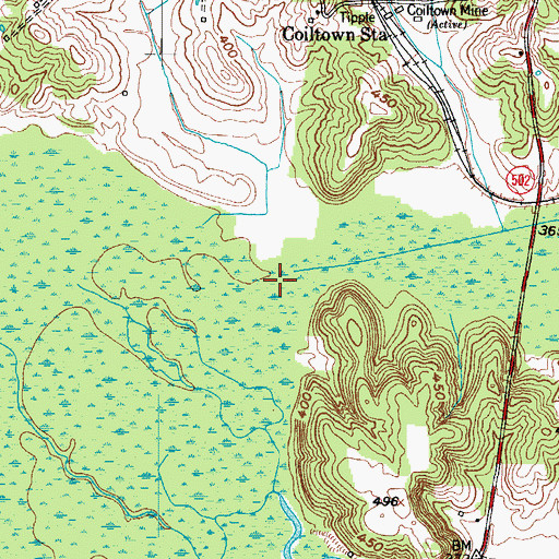 Topographic Map of Pond Creek, KY