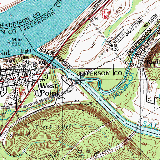 Topographic Map of Pond Creek, KY