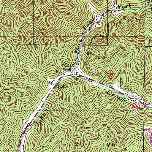 Topographic Map of Pond Fork, KY