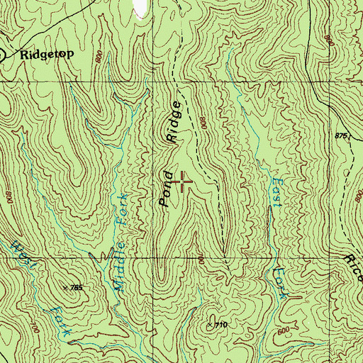 Topographic Map of Pond Ridge, KY